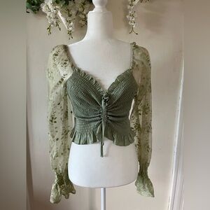 Green front cinch top